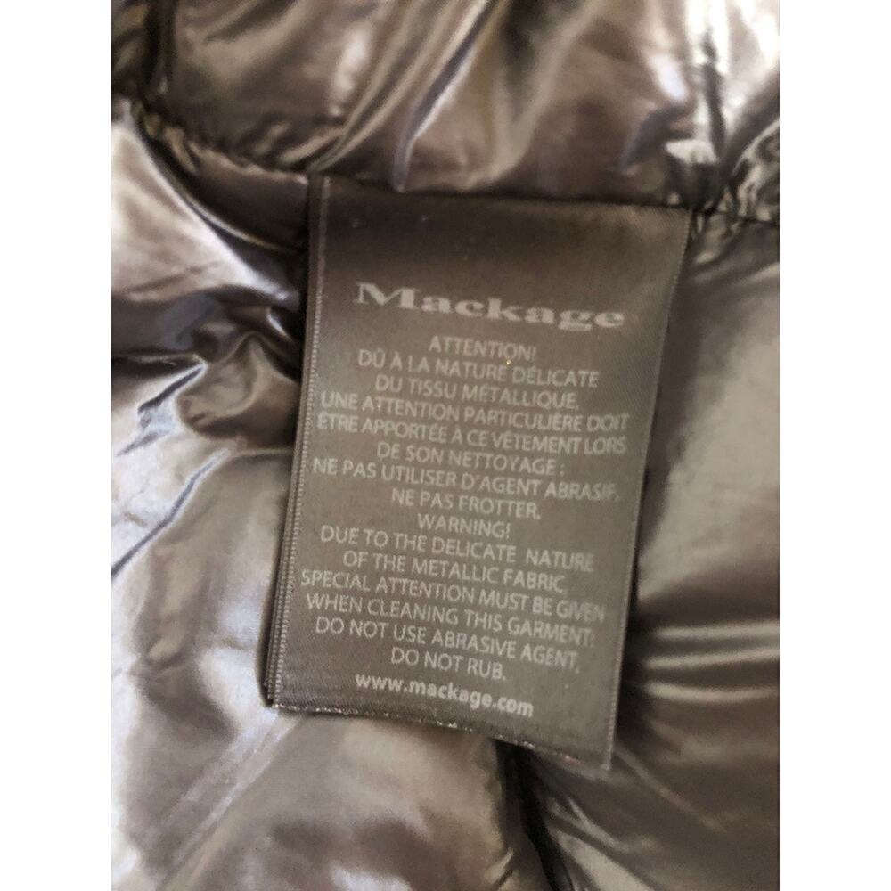 Mackage Mini Houndstooth Jacket Puffer Metallic Silver Black M - Picture 8 of 12